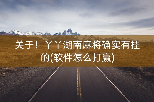 关于！丫丫湖南麻将确实有挂的(软件怎么打赢)