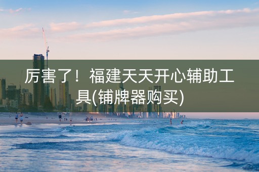 厉害了！福建天天开心辅助工具(铺牌器购买)