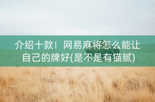 介绍十款！网易麻将怎么能让自己的牌好(是不是有猫腻)