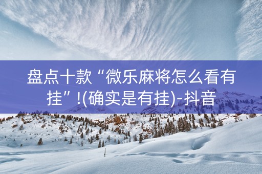 盘点十款“微乐麻将怎么看有挂”!(确实是有挂)-抖音