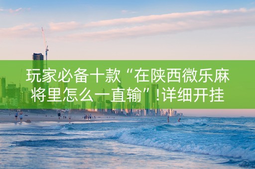 玩家必备十款“在陕西微乐麻将里怎么一直输”!详细开挂教程-抖音