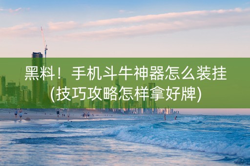 黑料！手机斗牛神器怎么装挂(技巧攻略怎样拿好牌)