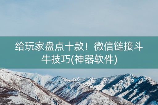 给玩家盘点十款！微信链接斗牛技巧(神器软件)