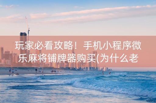 玩家必看攻略！手机小程序微乐麻将铺牌器购买(为什么老输)