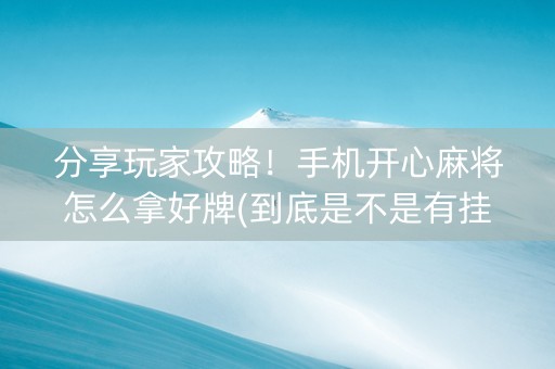 分享玩家攻略！手机开心麻将怎么拿好牌(到底是不是有挂)