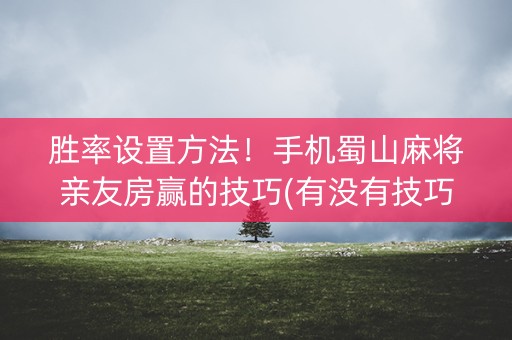 胜率设置方法！手机蜀山麻将亲友房赢的技巧(有没有技巧)