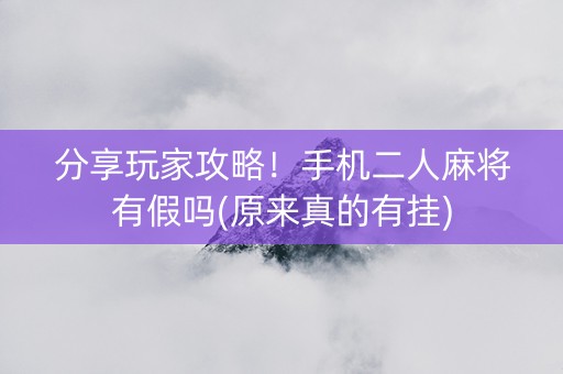 分享玩家攻略！手机二人麻将有假吗(原来真的有挂)