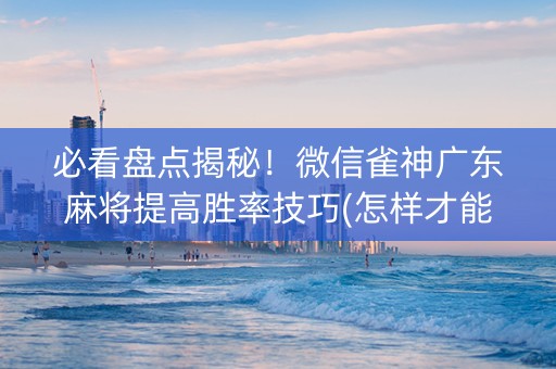 必看盘点揭秘！微信雀神广东麻将提高胜率技巧(怎样才能有好牌)