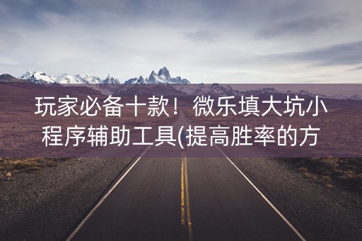玩家必备十款！微乐填大坑小程序辅助工具(提高胜率的方法)