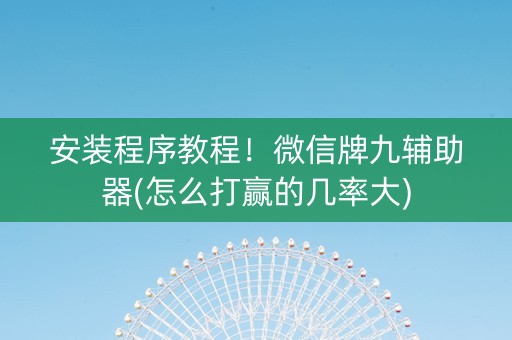 安装程序教程！微信牌九辅助器(怎么打赢的几率大)