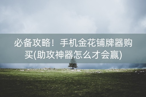 必备攻略！手机金花铺牌器购买(助攻神器怎么才会赢)