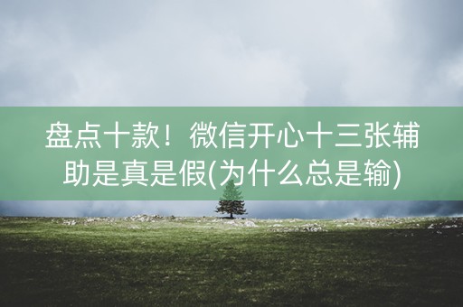 盘点十款！微信开心十三张辅助是真是假(为什么总是输)