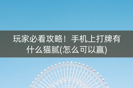 玩家必看攻略！手机上打牌有什么猫腻(怎么可以赢)
