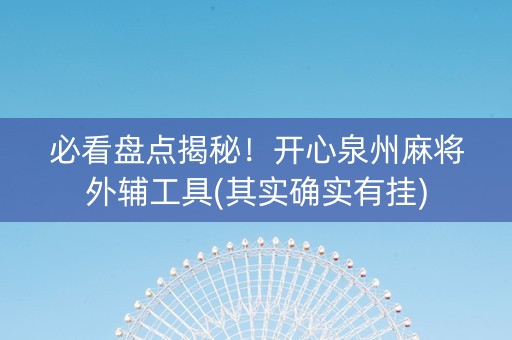 必看盘点揭秘！开心泉州麻将外辅工具(其实确实有挂)