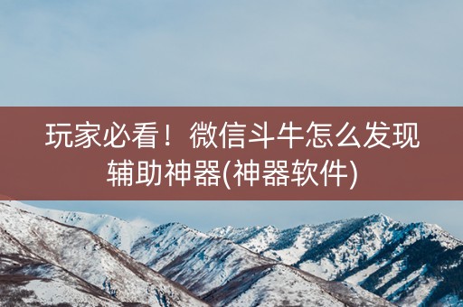 玩家必看！微信斗牛怎么发现辅助神器(神器软件)