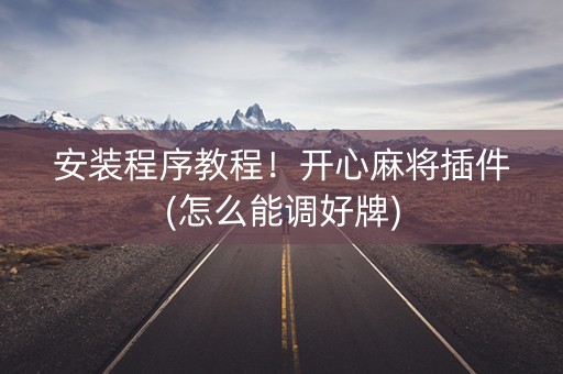 安装程序教程！开心麻将插件(怎么能调好牌)
