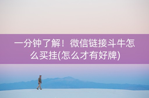 一分钟了解！微信链接斗牛怎么买挂(怎么才有好牌)