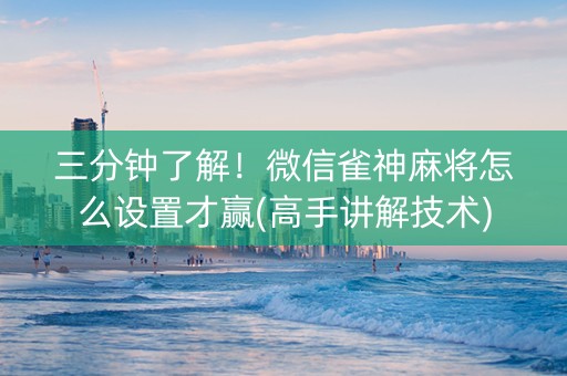 三分钟了解！微信雀神麻将怎么设置才赢(高手讲解技术)