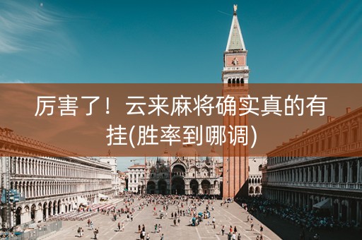 厉害了！云来麻将确实真的有挂(胜率到哪调)
