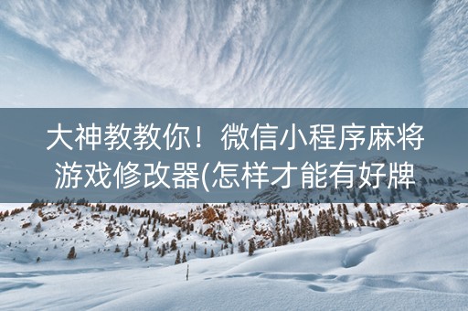 大神教教你！微信小程序麻将游戏修改器(怎样才能有好牌)