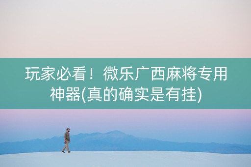 玩家必看！微乐广西麻将专用神器(真的确实是有挂)