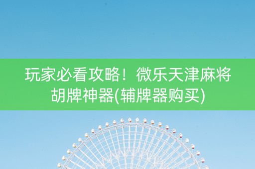 玩家必看攻略！微乐天津麻将胡牌神器(辅牌器购买)