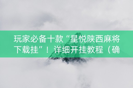 玩家必备十款“星悦陕西麻将下载挂”！详细开挂教程（确实真的有挂)-抖音