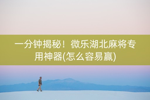 一分钟揭秘！微乐湖北麻将专用神器(怎么容易赢)