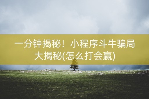 一分钟揭秘！小程序斗牛骗局大揭秘(怎么打会赢)