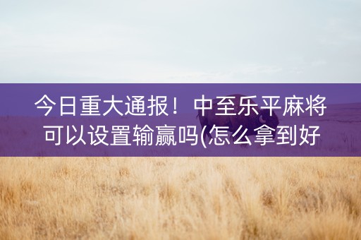 今日重大通报！中至乐平麻将可以设置输赢吗(怎么拿到好牌)