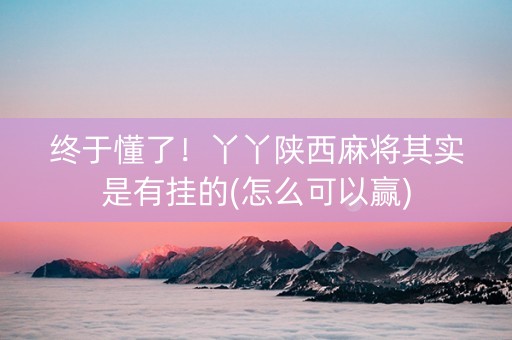 终于懂了！丫丫陕西麻将其实是有挂的(怎么可以赢)