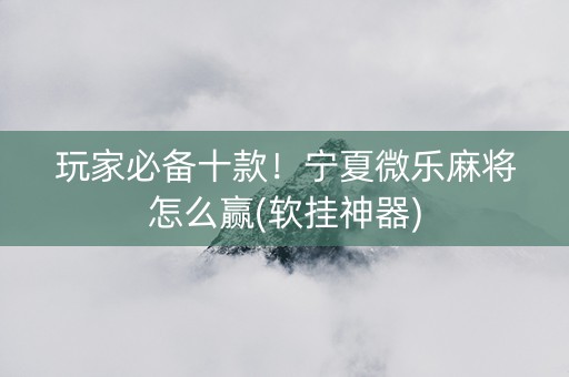 玩家必备十款！宁夏微乐麻将怎么赢(软挂神器)