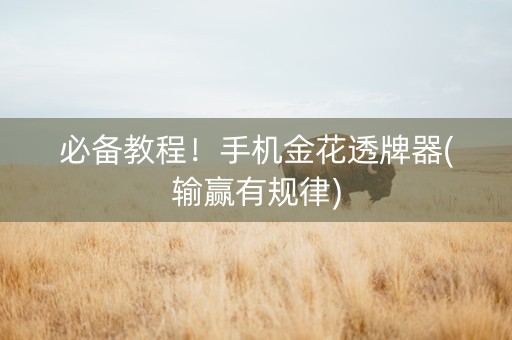必备教程！手机金花透牌器(输赢有规律)