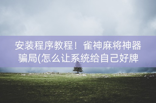 安装程序教程！雀神麻将神器骗局(怎么让系统给自己好牌)