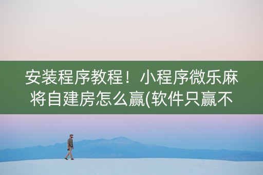 安装程序教程！小程序微乐麻将自建房怎么赢(软件只赢不输)