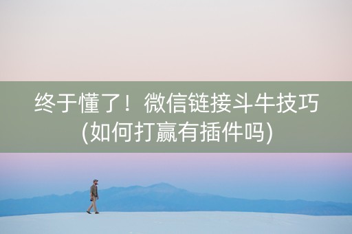 终于懂了！微信链接斗牛技巧(如何打赢有插件吗)