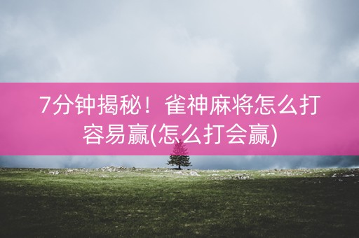 7分钟揭秘！雀神麻将怎么打容易赢(怎么打会赢)