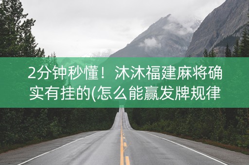 2分钟秒懂！沐沐福建麻将确实有挂的(怎么能赢发牌规律)