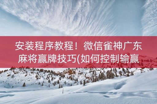 安装程序教程！微信雀神广东麻将赢牌技巧(如何控制输赢)