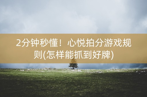2分钟秒懂！心悦拍分游戏规则(怎样能抓到好牌)