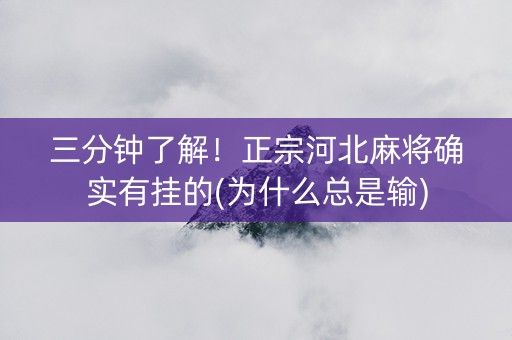 三分钟了解！正宗河北麻将确实有挂的(为什么总是输)