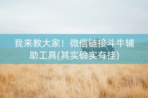 我来教大家！微信链接斗牛辅助工具(其实确实有挂)