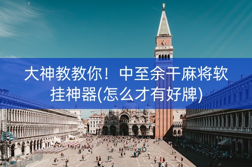 大神教教你！中至余干麻将软挂神器(怎么才有好牌)
