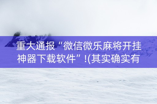 重大通报“微信微乐麻将开挂神器下载软件”!(其实确实有挂)-抖音
