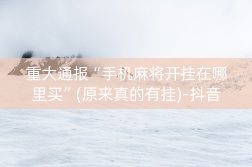 重大通报“手机麻将开挂在哪里买”(原来真的有挂)-抖音