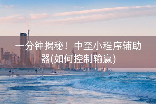 一分钟揭秘！中至小程序辅助器(如何控制输赢)