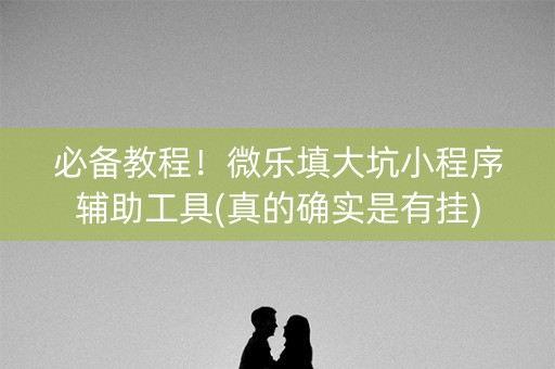 必备教程！微乐填大坑小程序辅助工具(真的确实是有挂)