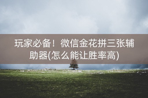 玩家必备！微信金花拼三张辅助器(怎么能让胜率高)