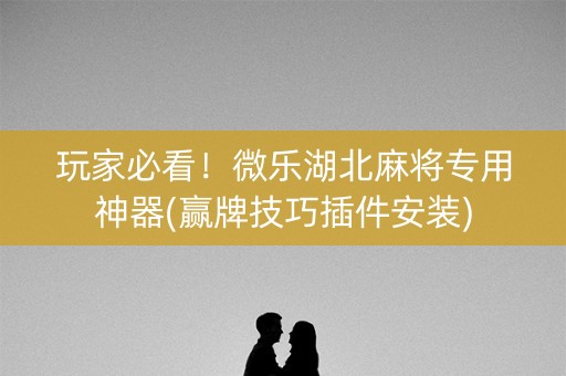 玩家必看！微乐湖北麻将专用神器(赢牌技巧插件安装)