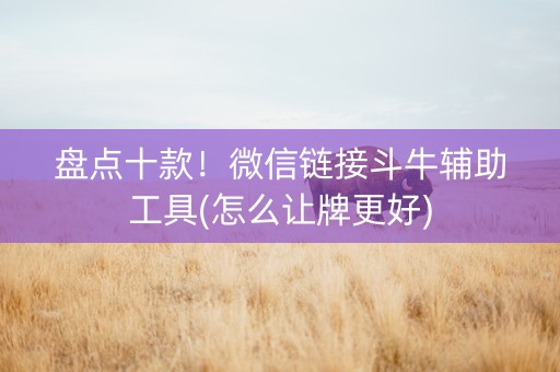 盘点十款！微信链接斗牛辅助工具(怎么让牌更好)